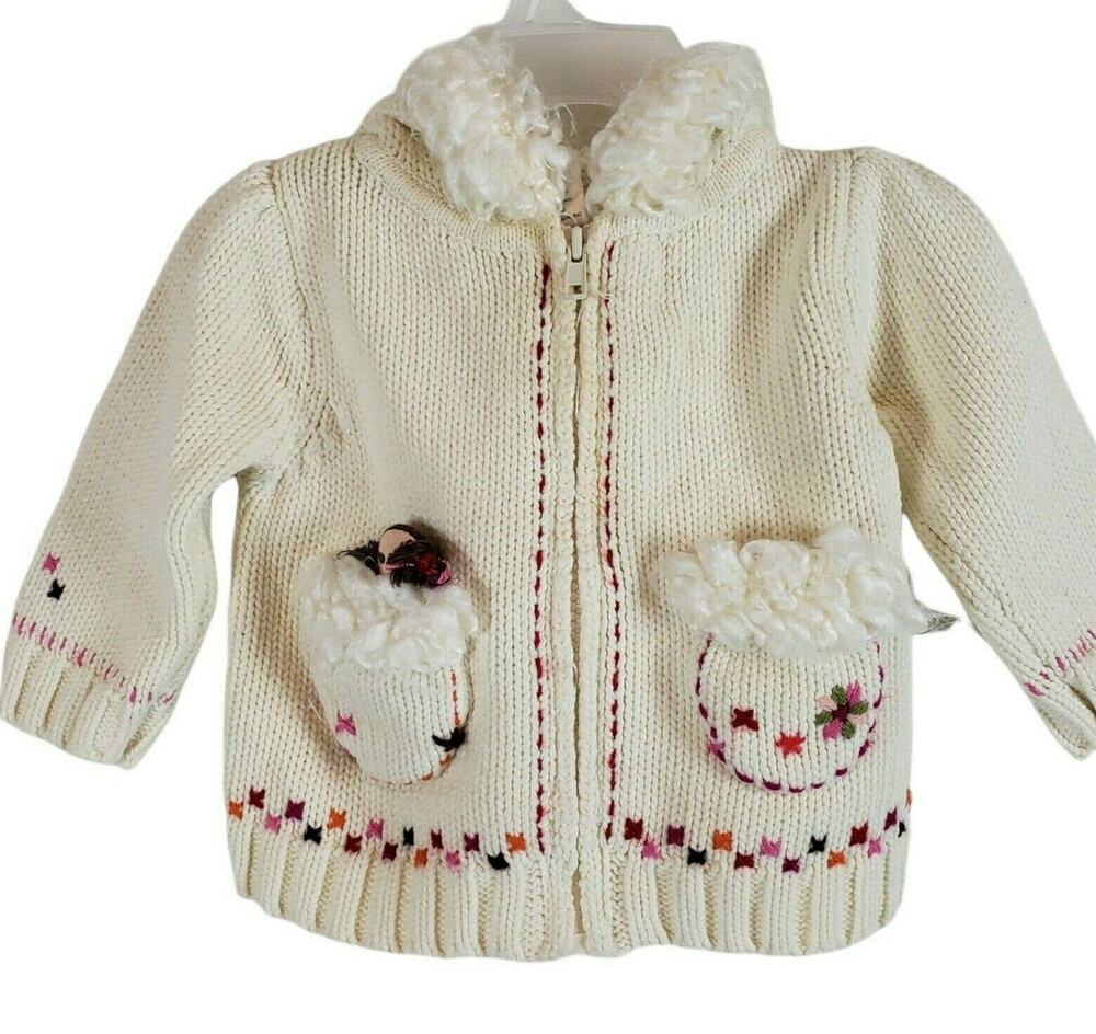 Gymboree Girls 6-12 MOS Hooded Zipper Jacket Warm Cute Peruvian Doll Peru Cotton